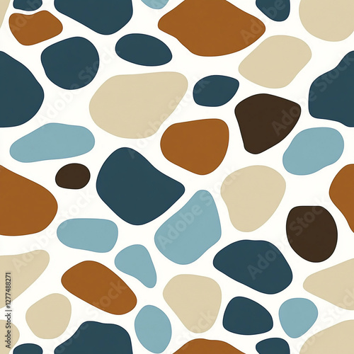 Blue, Brown, Beige, and White Fluid Design