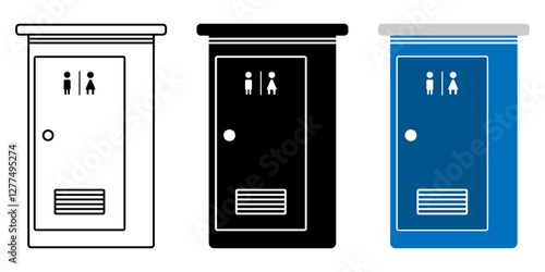 toilet portable icon. Design vector of public toilet portable in various style