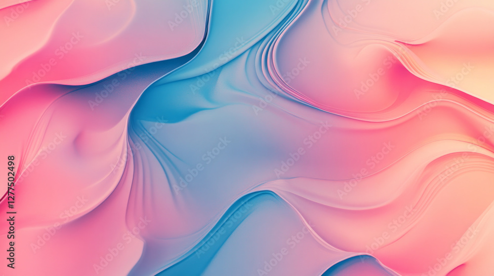 Fototapeta premium This abstract pink and blue gradient background showcases a smooth color transition. AI generative