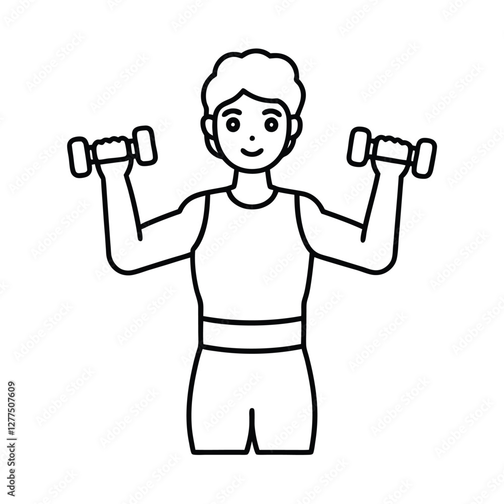 Fitness Exercise Workout Routine Dumbbells Strength Training Person Fitness Exercise Workout Routine Dumbbells Strength Training Person