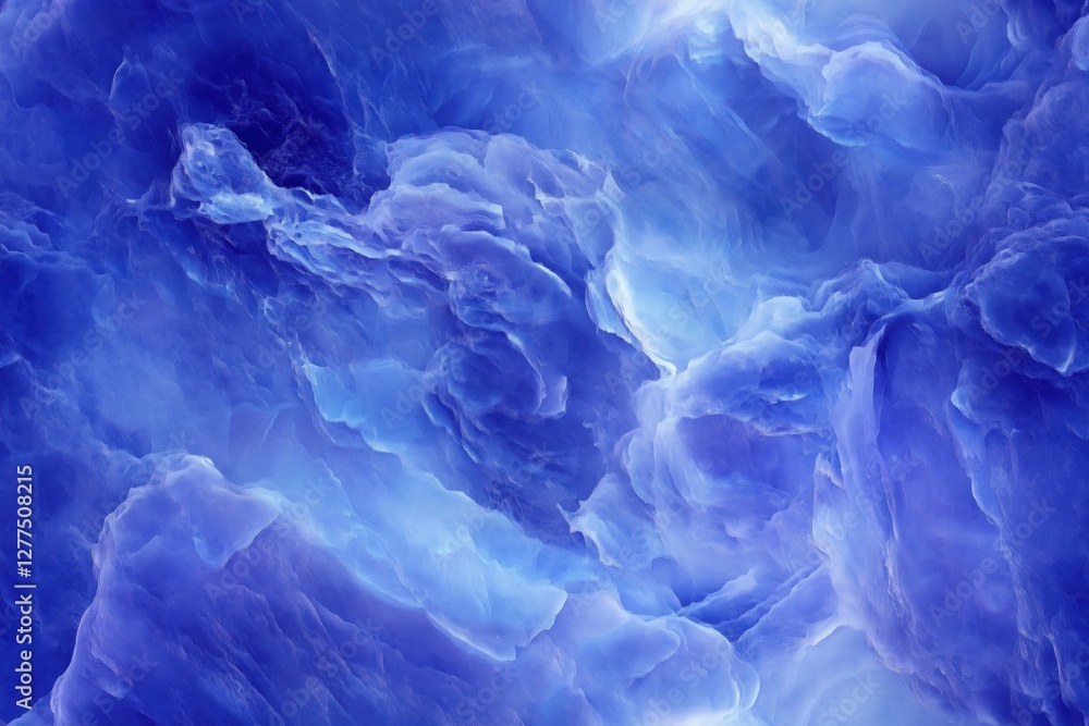 Obraz premium Seamless Sodalite abstract background featuring swirling shades of blue and purple, resembling fluid or smoke. The texture is soft and ethereal, creating a sense of depth and movement.