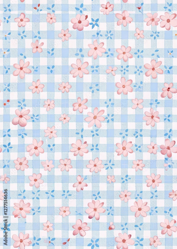 seamless pattern with flowers. Generative AI seamless pattern with flowers. Generative AI