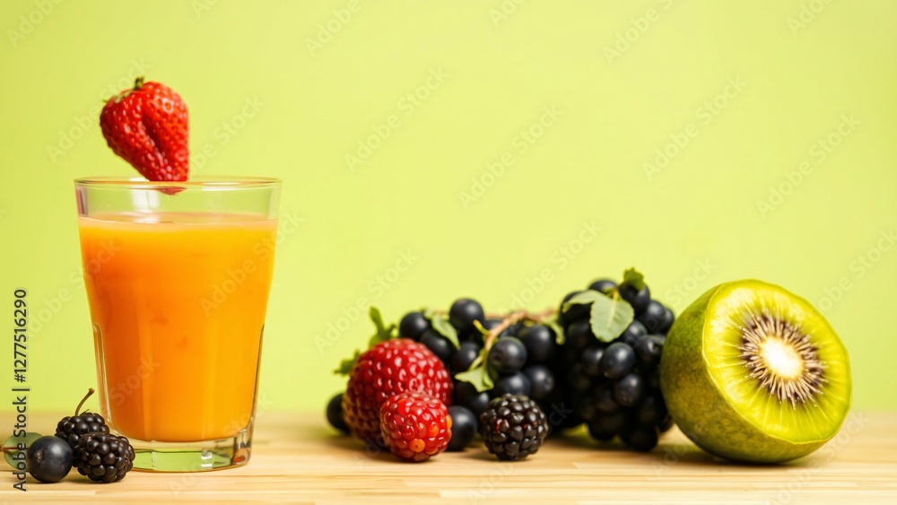 Fresh Fruit Smoothie with Berries, Grapes, and Kiwi Fresh Fruit Smoothie with Berries, Grapes, and Kiwi