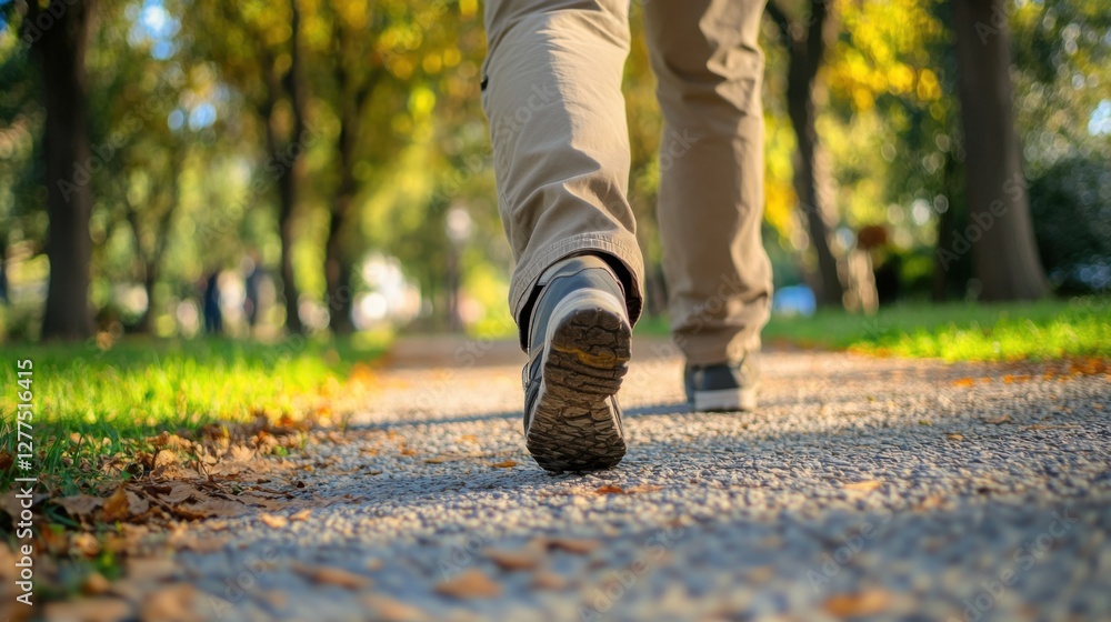 Chronic back pain relief through gentle walking in a park. Featuring movement and comfort Chronic back pain relief through gentle walking in a park. Featuring movement and comfort