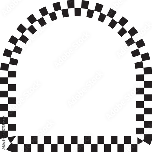 Checkered Border Frame Illustration Vector