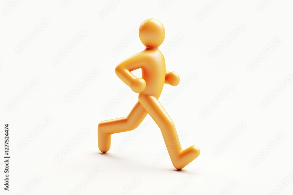 3D modern runner icon, sleek and high-quality design on white background. 3D modern runner icon, sleek and high-quality design on white background.