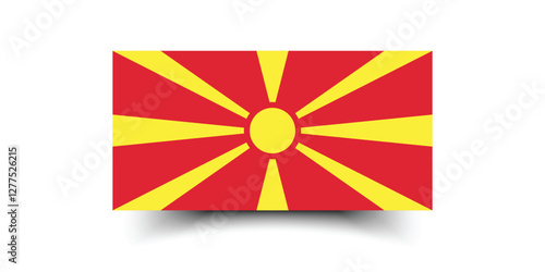 Flag of North Macedonia. North Macedonia flag official size and color standards vector illustration
