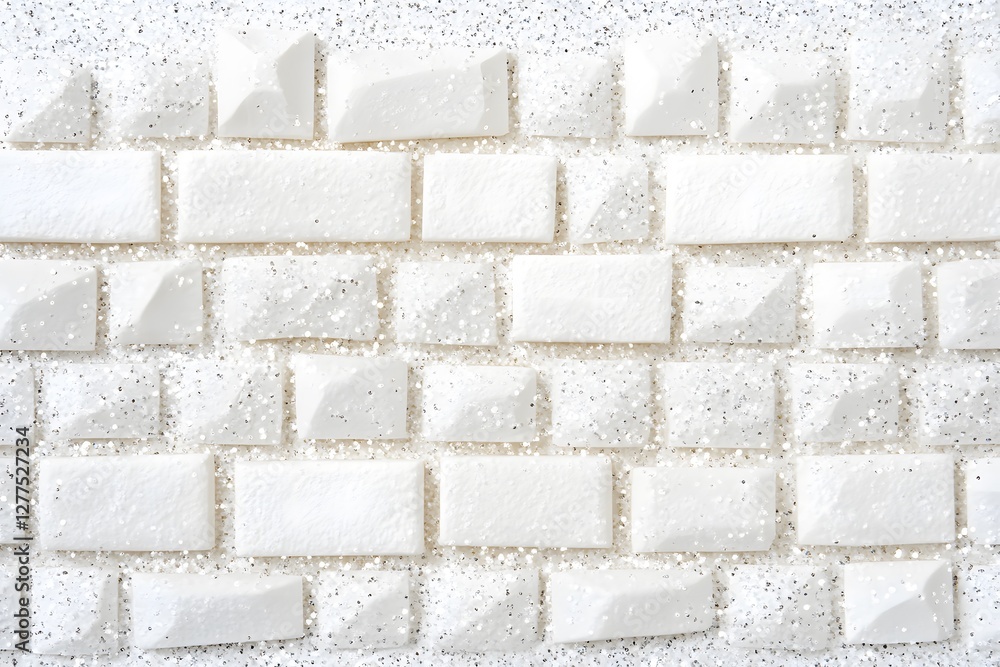 Obraz premium White Textured Blocks on Silver Glitter Background