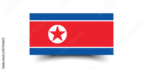 Flag of North Korea. North Korea flag official colors and proportion digital vector illustration
