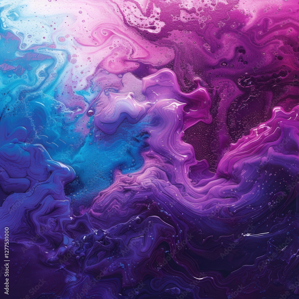 Obraz premium A vibrant abstract design featuring swirling patterns in shades of blue, purple, and pink, creating a sense of fluidity and depth.