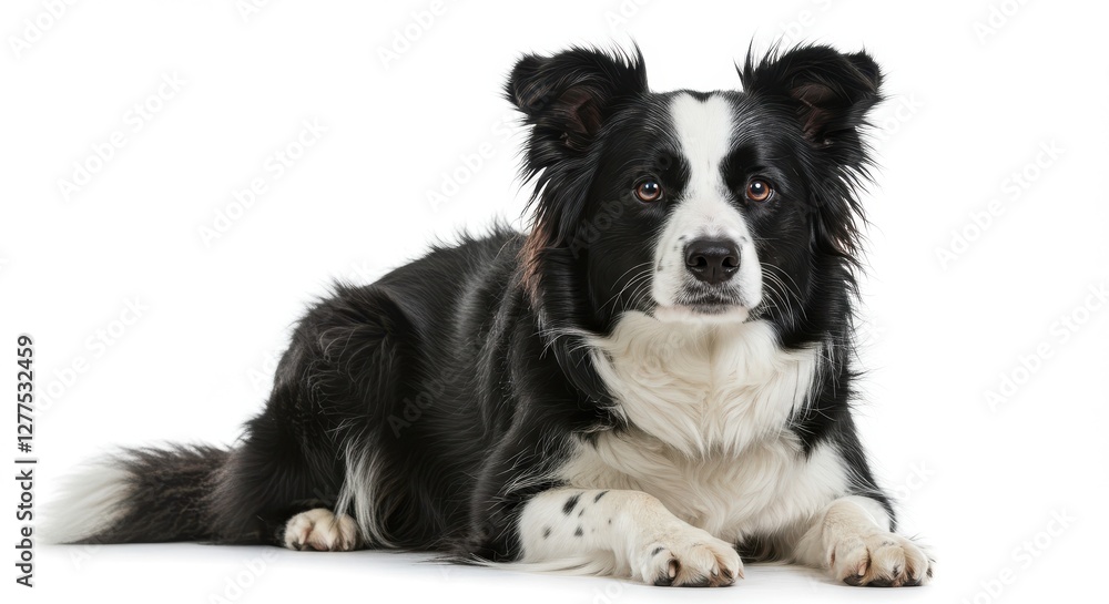 Obraz premium Border collie black white fur