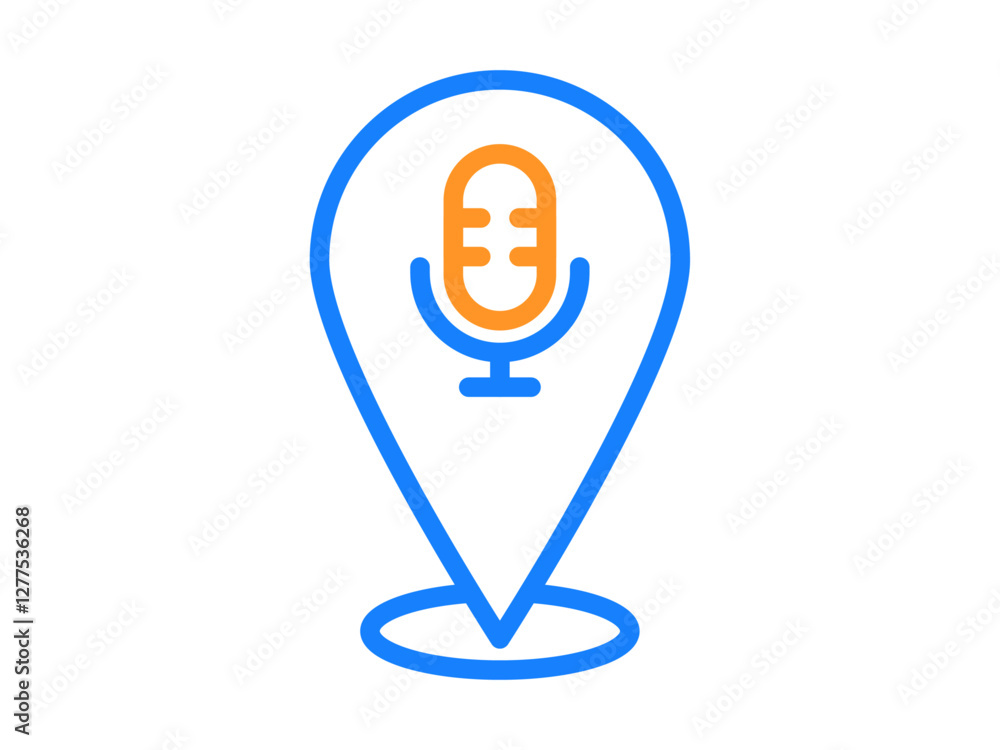 Podcast Location icon. Podcast vector icon concept. Podcast symbols outline vector line icons. Podcast Location icon. Podcast vector icon concept. Podcast symbols outline vector line icons.