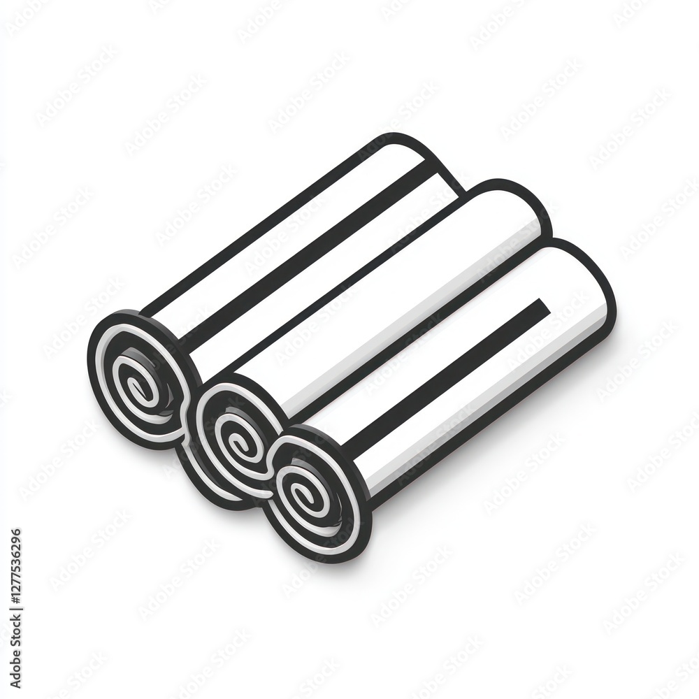 3D tailor's chalk line icon for high-resolution detail on a clean white background. 3D tailor's chalk line icon for high-resolution detail on a clean white background.