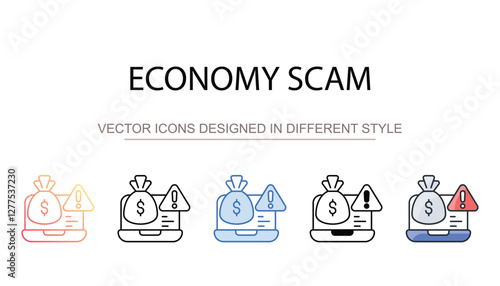 Economy Scam icon design with white background stock illustration
