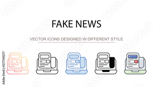 Fake News icon design with white background stock illustration