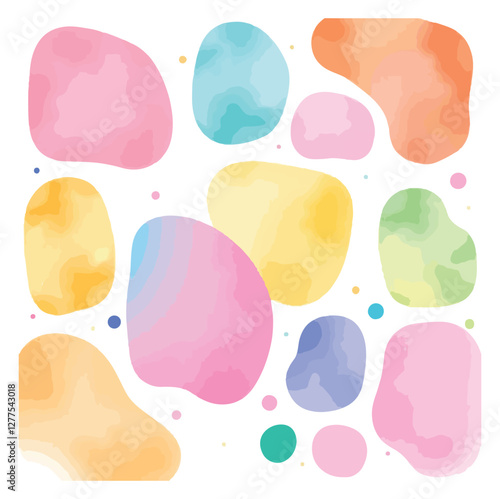 Big set of colourful abstract shapes fluid hand drawn organic shapes vector shape creative element