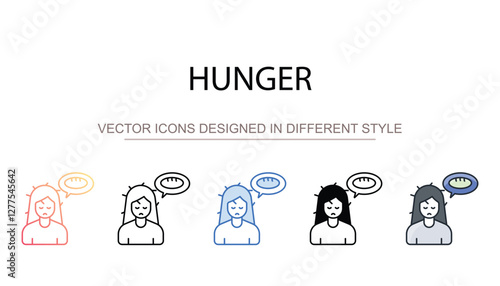 Hunger icon design with white background stock illustration