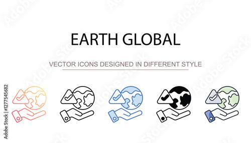 Earth Global icon design with white background stock illustration