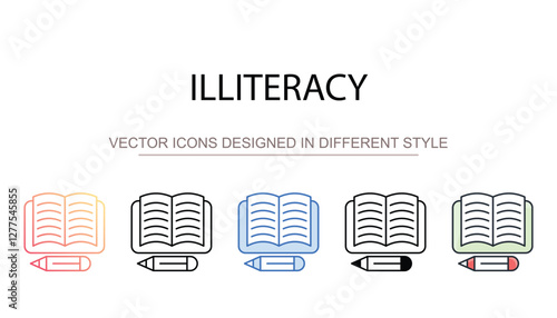 Illiteracy icon design with white background stock illustration
