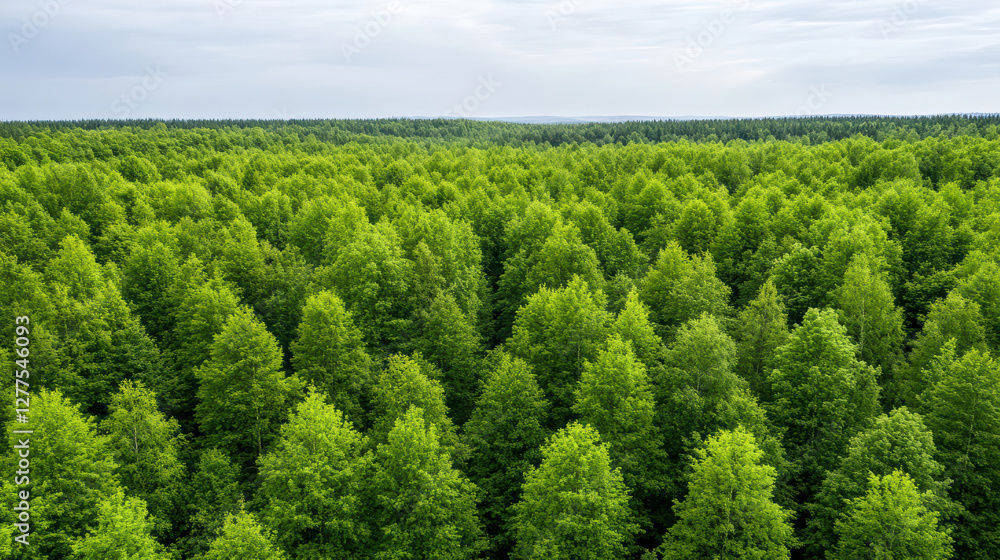 high angle view of vast forest filled with endless green trees high angle view of vast forest filled with endless green trees