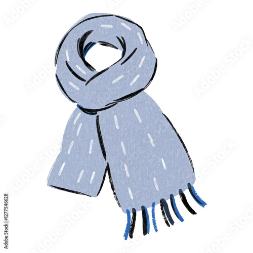 Illustration of Scarf Representing Cozy Winter Essentials Isolated on White Background.