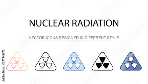 Nuclear Radiation icon design with white background stock illustration