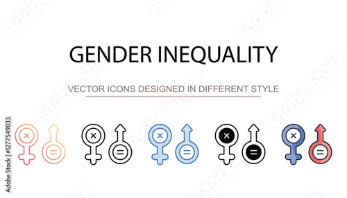 Gender Inequality icon design with white background stock illustration