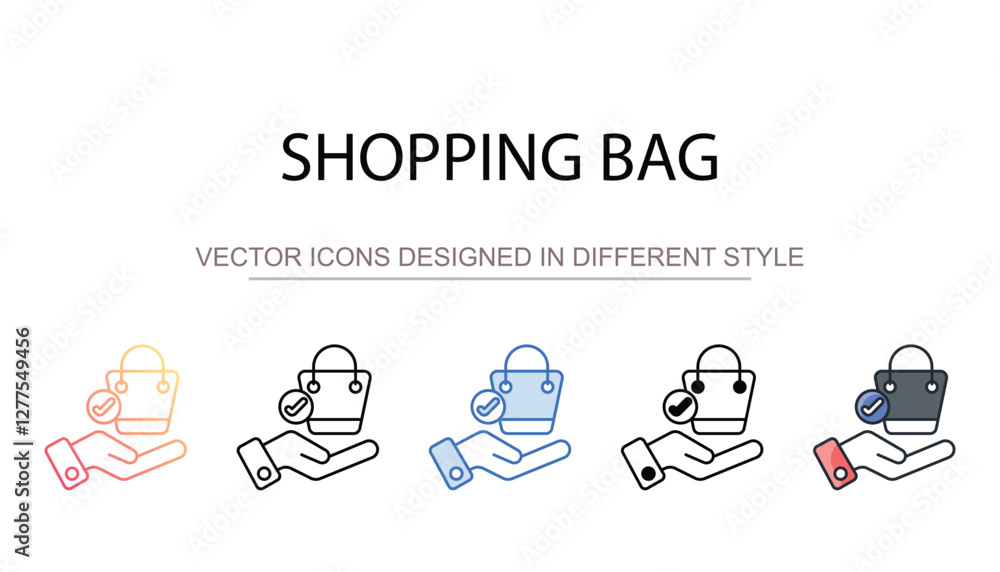 Shopping Bag icon design with white background stock illustration Shopping Bag icon design with white background stock illustration