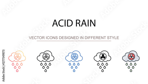 Acid Rain icon design with white background stock illustration