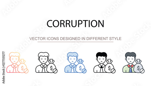 Corruption icon design with white background stock illustration