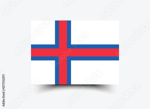 Faroe Islands flag. Flag of Faroe Islands. The official ratio. Flag icon. Standard color. Standard size. A rectangular flag. Computer illustration. Digital illustration. Vector illustration.