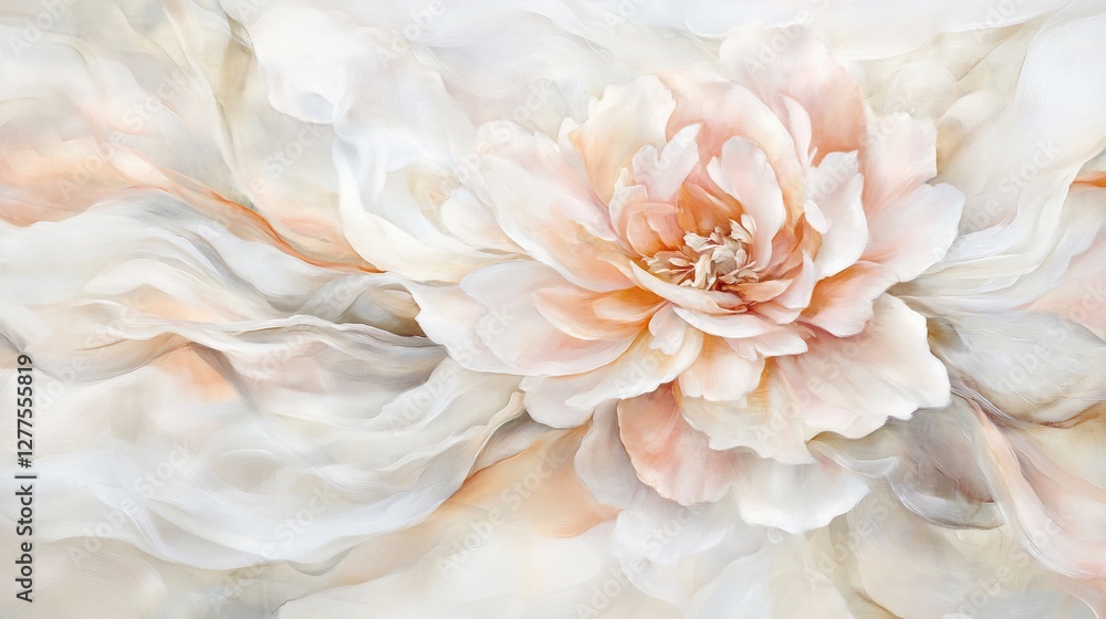 Peach blossom textile art, flowing fabric, abstract background, wall art Peach blossom textile art, flowing fabric, abstract background, wall art
