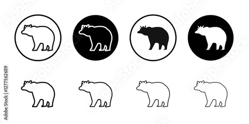 Bear icon line art vector