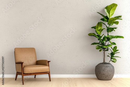 minimal photostock of a  Empty room and wall and wooden floor with interesting with glare from the window