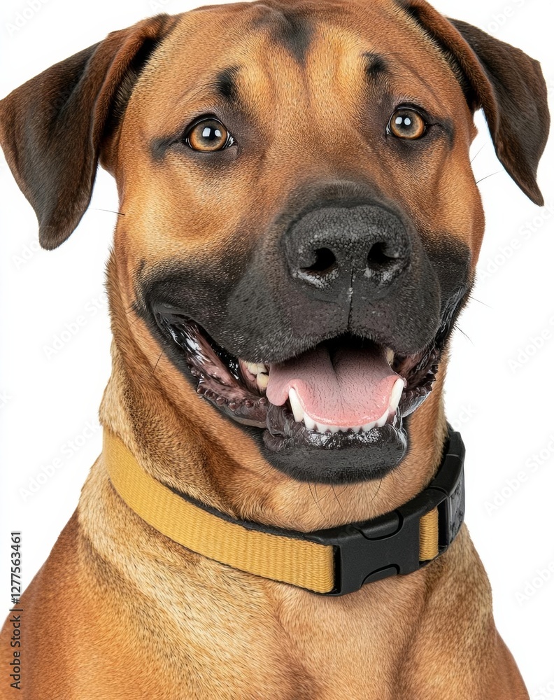 Obraz premium minimal photostock of a excited Nederlandse kooikerhanje dog on isolated background, generative ai , isolated on white background, , copy space, copy space for text,