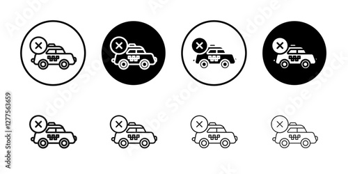 Cancel ordered taxi icon line art vector