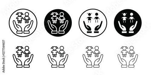 child protect icon line art vector