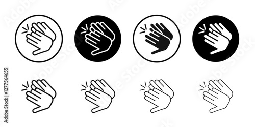 Clapping hand icon line art vector