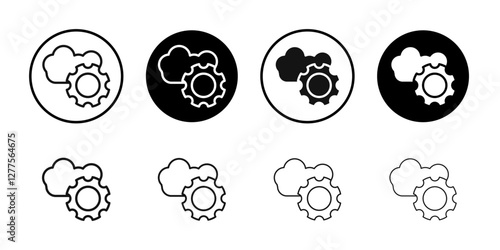 Cloud Data settings icon line art vector