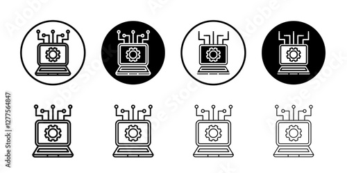 Computer Technology icon line art vector