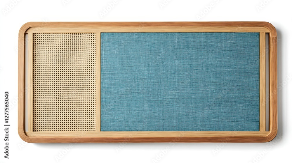 Rectangular Wicker Frame with Basketweave Pattern in Muted Blue Rectangular Wicker Frame with Basketweave Pattern in Muted Blue