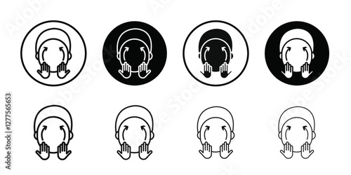 face massage icon line art vector