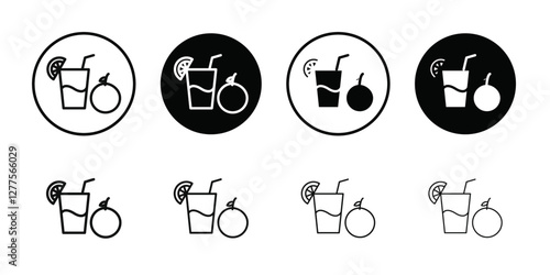 Fruit juice icon line art vector