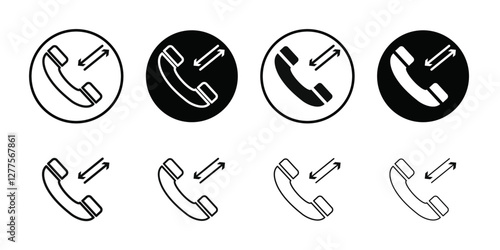 incoming outgoing calls icon line art vector