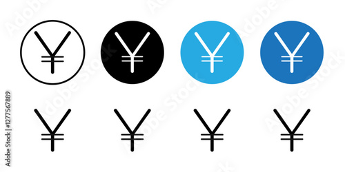 Japanese yen currency icon line art vector