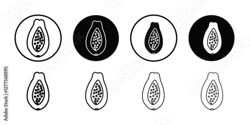 Papaya icon line art vector