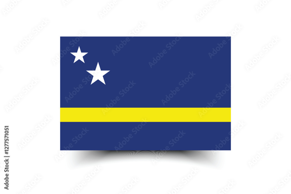 Flag of Curacao. Curacao flag official colors and proportion digital vector illustration Flag of Curacao. Curacao flag official colors and proportion digital vector illustration