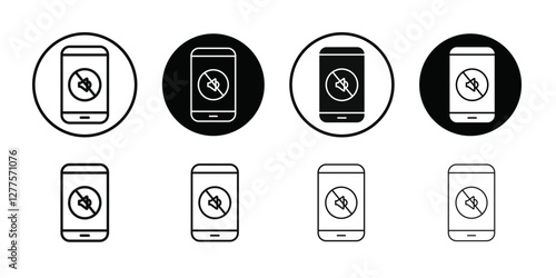 silent phone icon line art vector