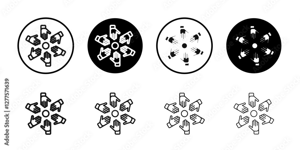 Unity and teamwork icon line art vector Unity and teamwork icon line art vector