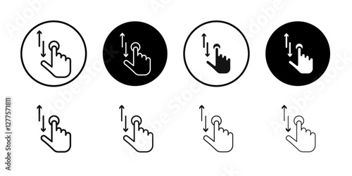 Vertical Swipe Icon line art vector